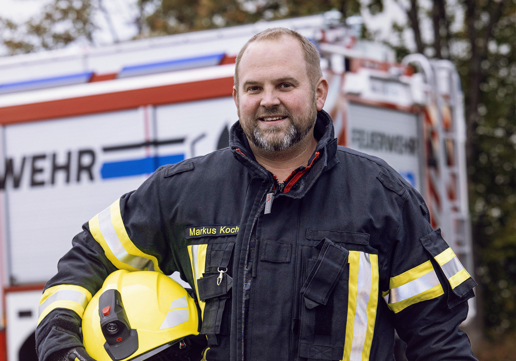 Portrait Markus Koch, Feuerwehrmitglied seit Kindheit