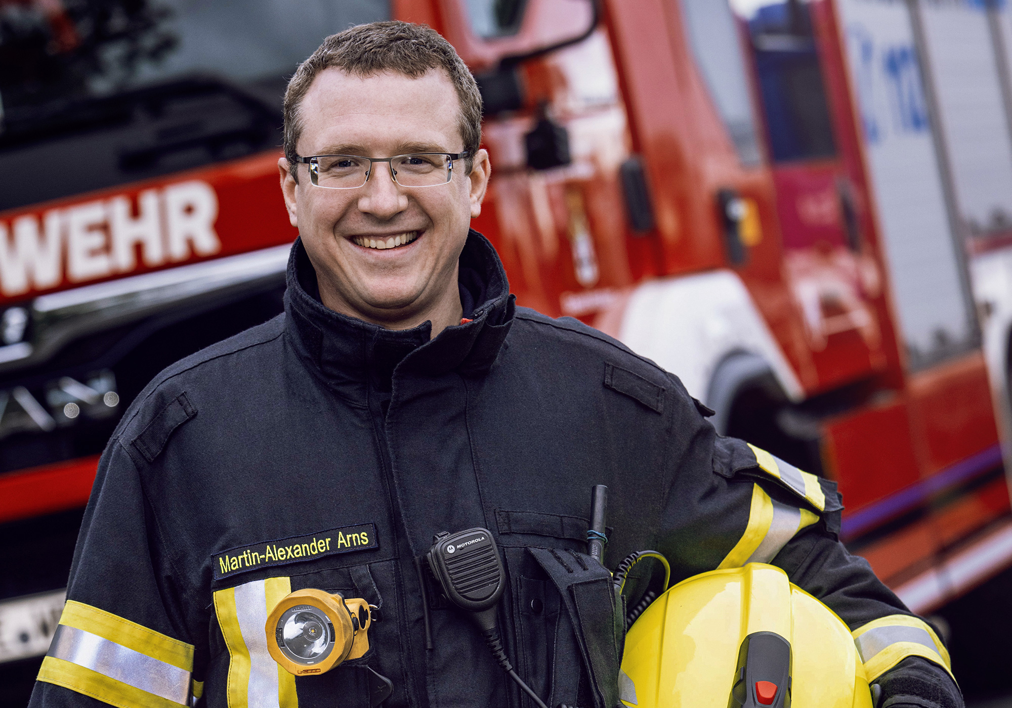 Portrait Martin-Alexander Arns, Mitglied der Freiwilligen Feuerwehr Wenden